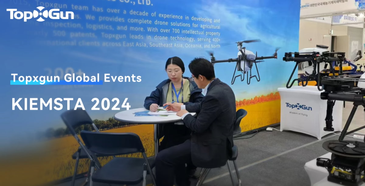 Topxgun lleva los drones agrícolas FP600 y FP300E a KIEMSTA 2024 en Daegu, Corea del Sur.